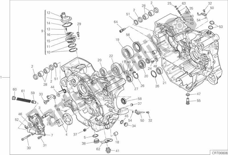All parts for the 09a - Half-crankcases Pair of the Ducati Hypermotard 950 SP USA 2019